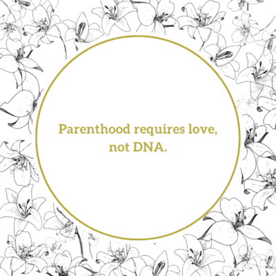 A quote for stepmother - Parenthood requires love, not DNA