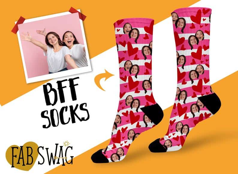 funny best friend gifts: bff custom socks