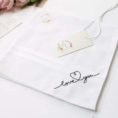 anniversary gift ideas for wife: Love You Handkerchief