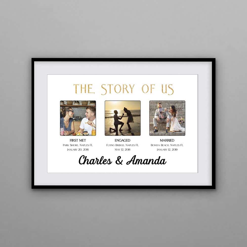 unique anniversary gifts for him: the story of us custom photo print