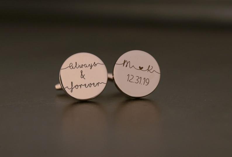 anniversary gift for him: personalized cufflinks
