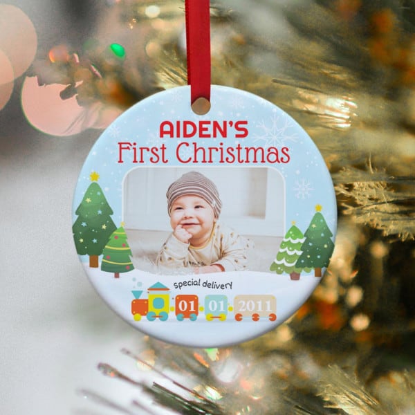 Photo of baby on ornament