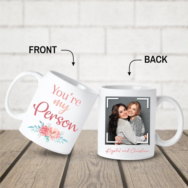 best friends photo on personalized mug