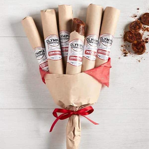 anniversary gift baskets for him: Salami Bouquet