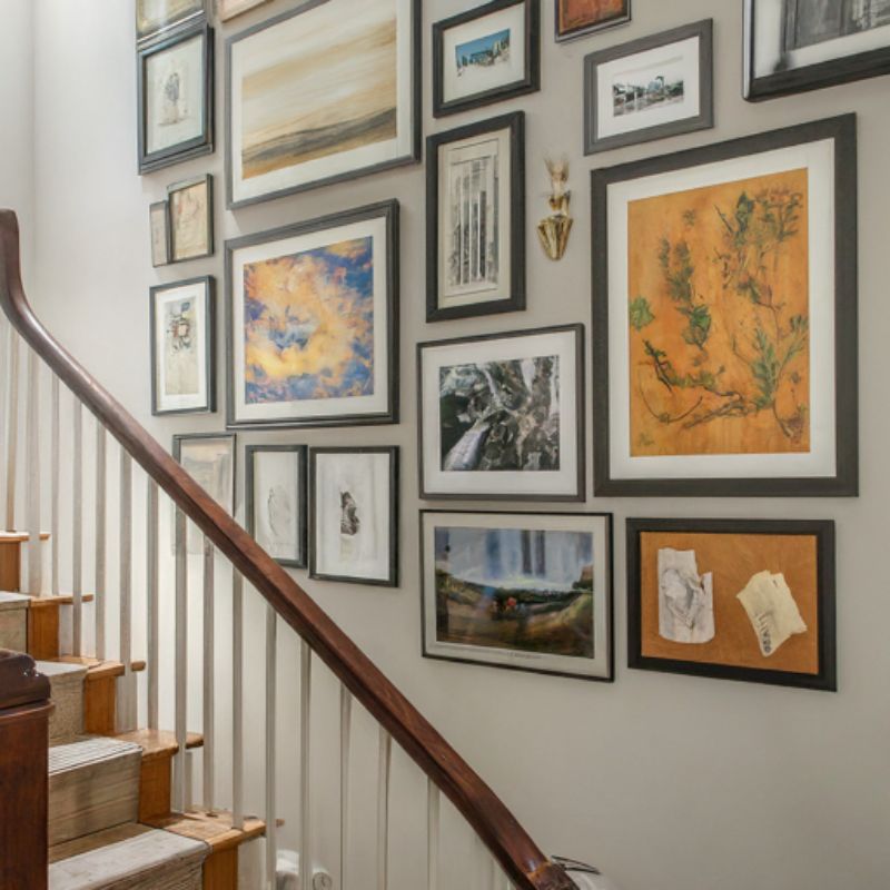 Staircase Gallery Wall Ideas Vary Frame Orientation