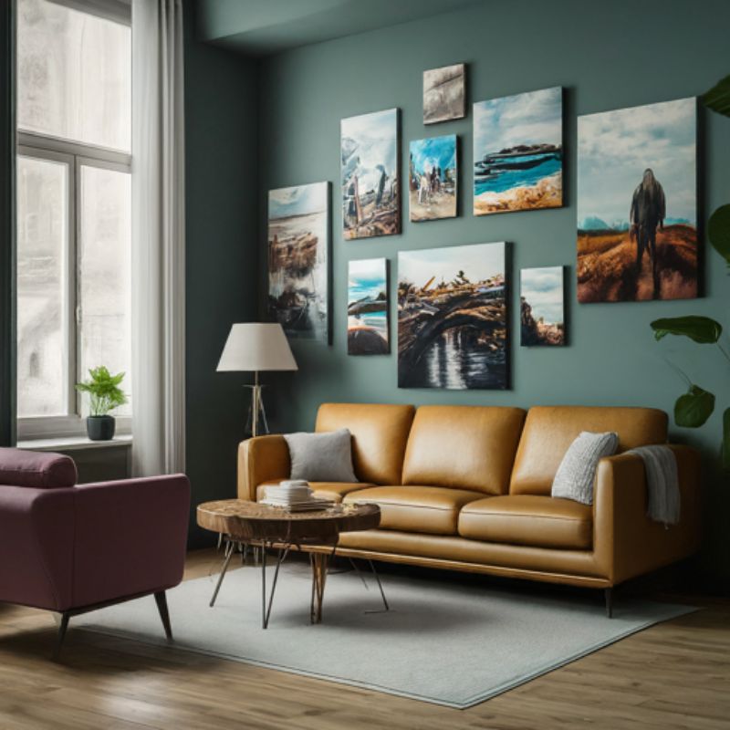 Natural Light Enhancing Canvas Artwork in Living Room