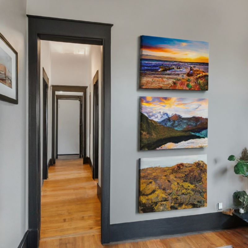 how to display canvas prints - display canvas-prints in hallway